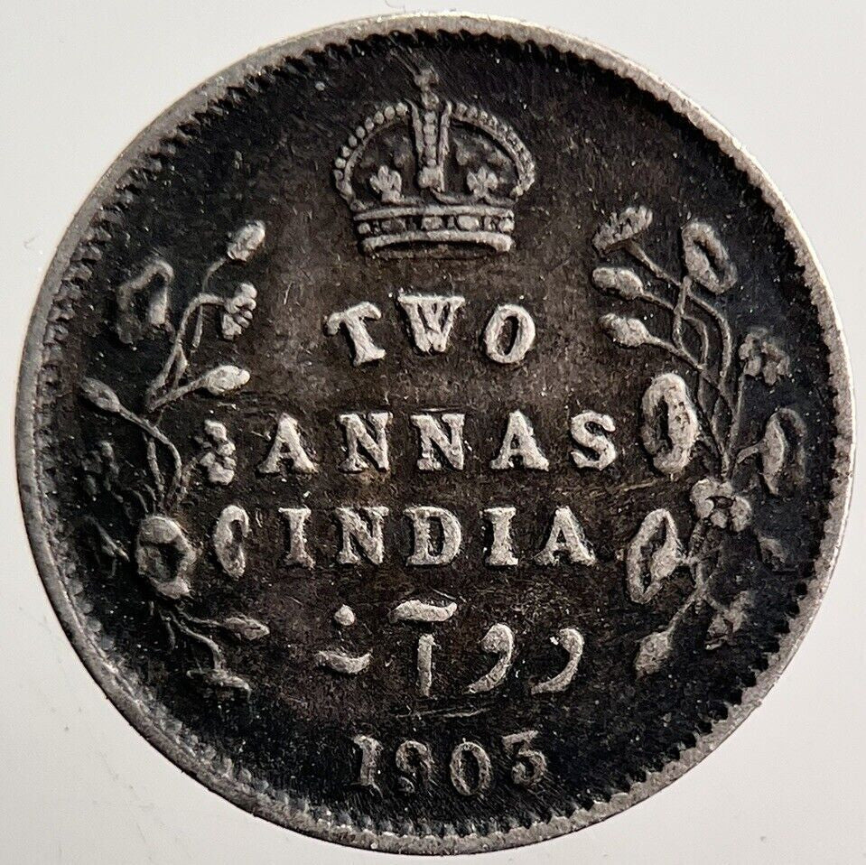 1903 India Two Annas Silver Coin | Fine Collectable Grade | a3515
