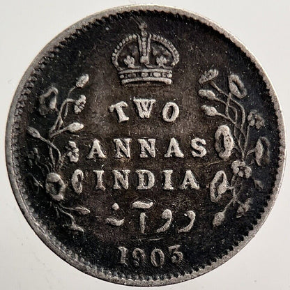 1903 India Two Annas Silver Coin | Fine Collectable Grade | a3515