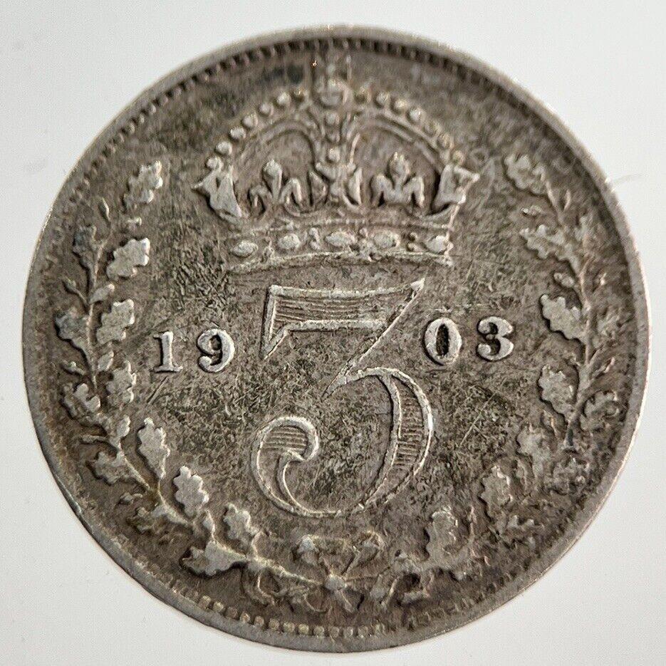 1903 Edward VII Threepence Silver Coin | Fine Collectable Grade | a8922