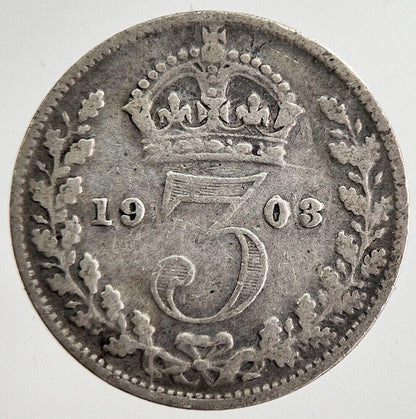 1903 Edward VII Threepence Silver Coin | Collectable Grade | a8871