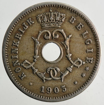 1903 Belgium 5 Centimes Coin | Fine Collectable Grade