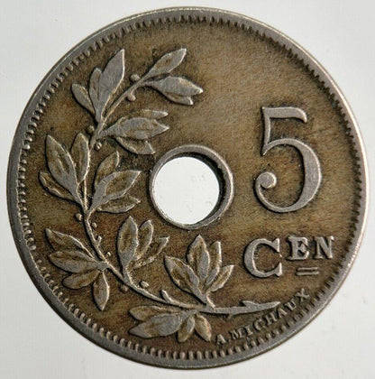 1903 Belgium 5 Centimes Coin | Fine Collectable Grade