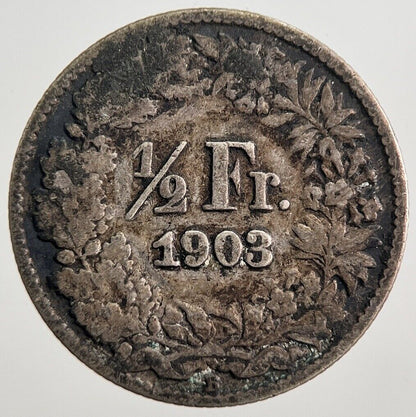 1903 Switzerland 1/2 Half Franc Silver Coin | Collectable Grade | a527