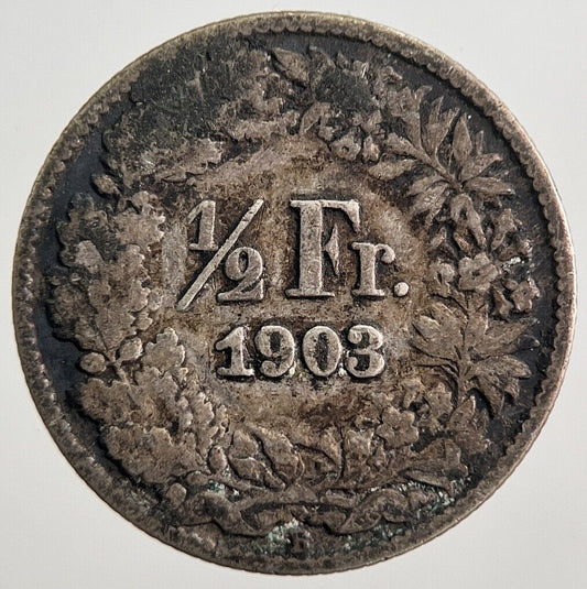 1903 Switzerland 1/2 Half Franc Silver Coin | Collectable Grade | a527
