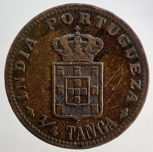 1903 India Portugal 1/4 Tanga Coin | Fine Collectable Grade