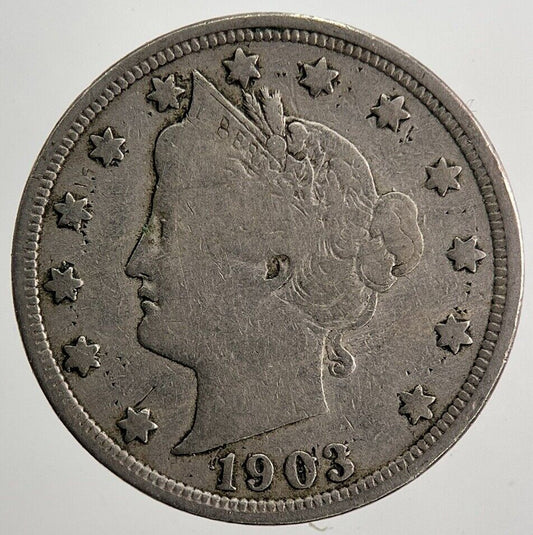 1903 US USA Liberty V 5 Cents Nickel Coin | Collectable Grade | a5005