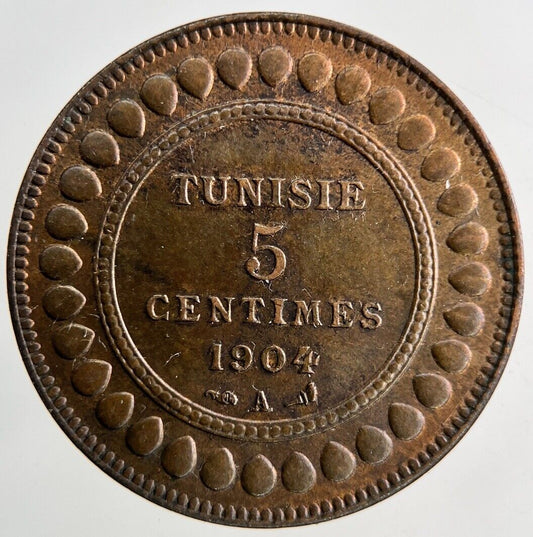 1904 Africa Tunisia 5 Centimes Coin | Very High Grade