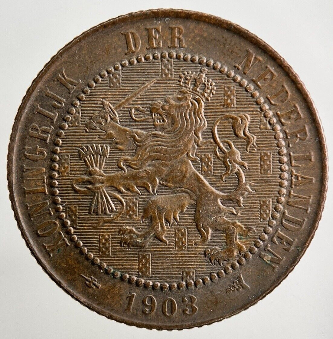 1903 Netherlands 2 1/2 Cent Coin | Very High Grade