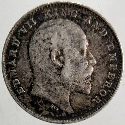 1904 Edward VII 2 Anna Silver Coin | Fine Collectable Grade | a5468