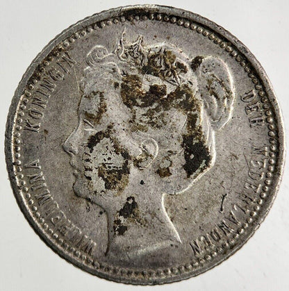 1903 Netherlands 25 Cents Silver Coin | Fine Collectable Grade