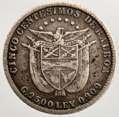 1904 Panama 5 Centesimos Silver Coin | Collectable Grade | a1583