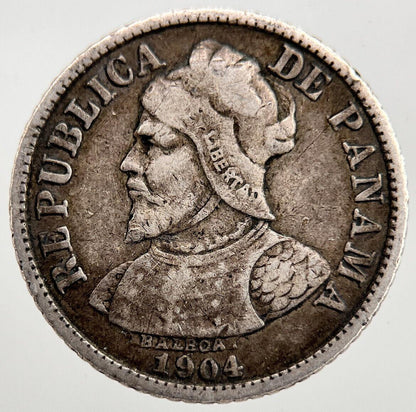 1904 Panama 5 Centesimos Silver Coin | Fine Collectable Grade | a1582
