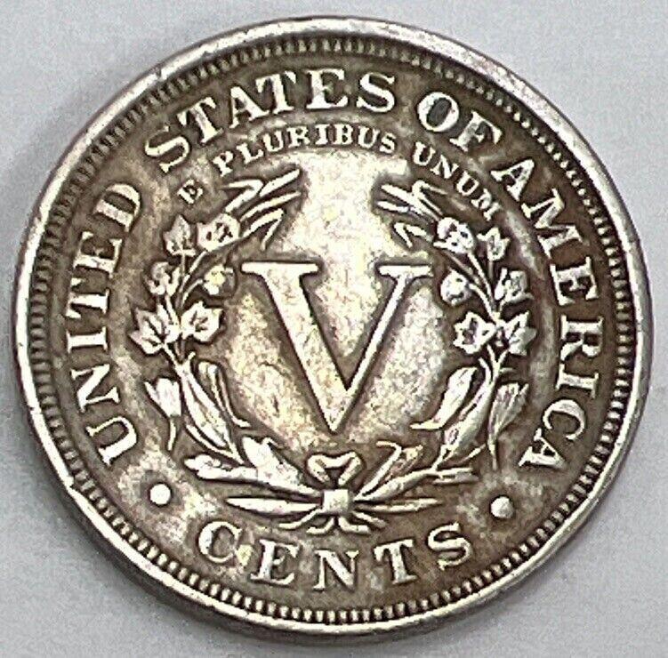 1904 US USA Barber 5 V Cents | American Coin | Fine Grade | a388