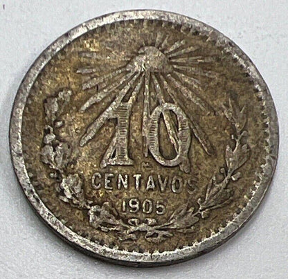1905 10 Centavos Mexico Silver Coin | Collectable Grade | a1410