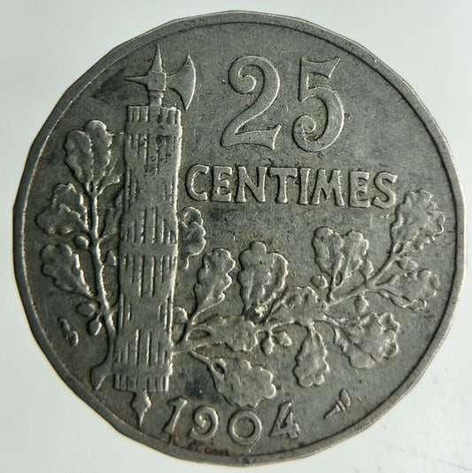 1904 France 25 Centimes Coin | Fine Collectable Grade