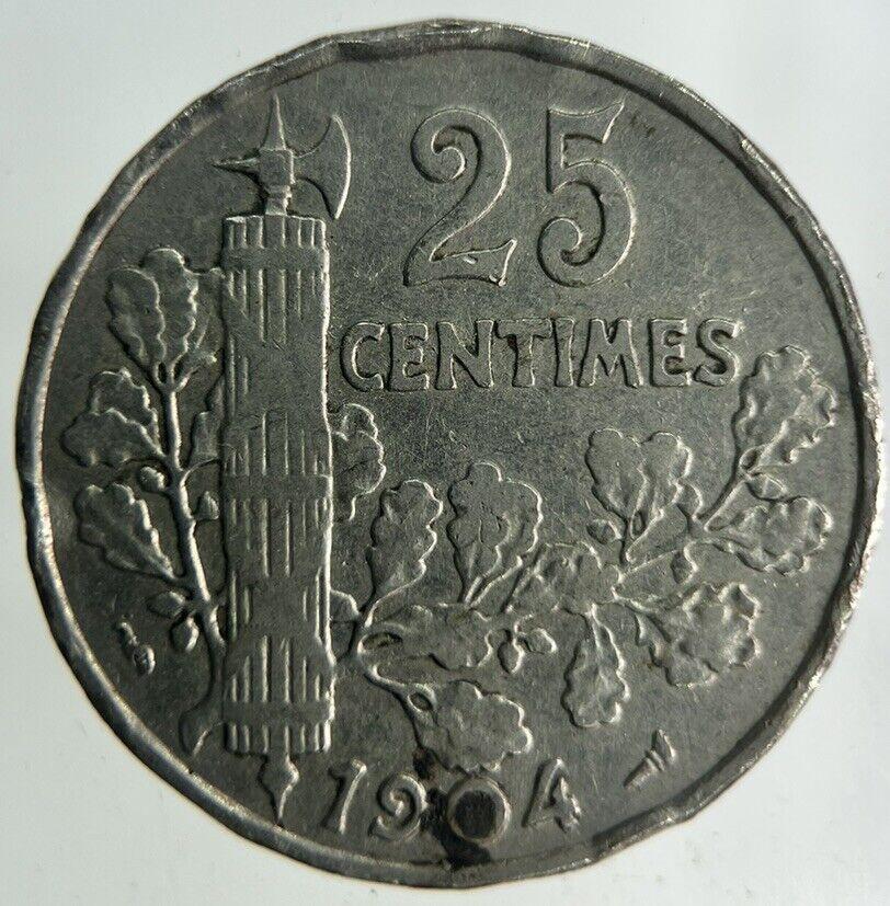 1904 France 25 Centimes Coin | Fine Collectable Grade