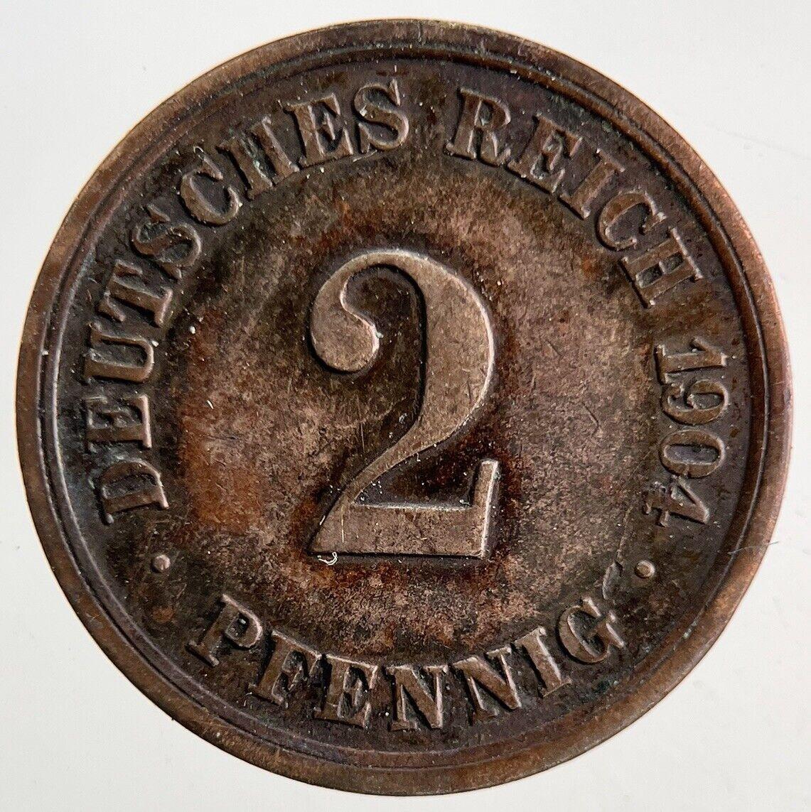 1904 Germany 2 Pfennig Coin | Fine Collectable Grade