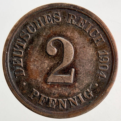 1904 Germany 2 Pfennig Coin | Fine Collectable Grade
