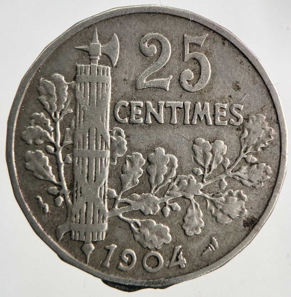 1904 France 25 Centimes Coin | Fine Collectable Grade