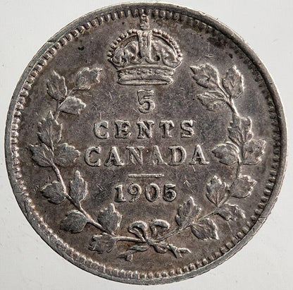 1905 Canada 5 Cents Silver Coin | Fine Collectable Grade | a5445