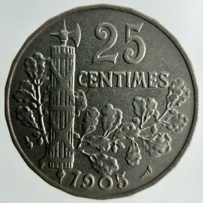 1905 France 25 Centimes Coin | Fine Collectable Grade