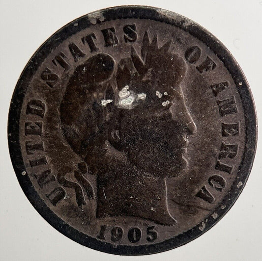 1905 US USA Barber One 1 Dime Silver Coin | Collectable Grade | a5599