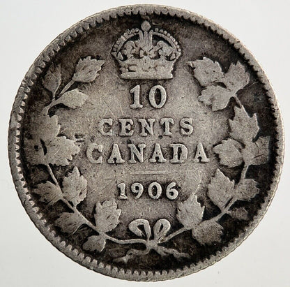 1906 Canada 10 Cents Silver Coin | Fine Collectable Grade