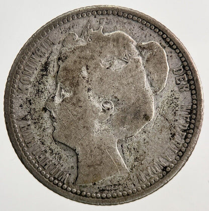 1905 Netherlands 25 Cents Silver Coin | Fair Grade
