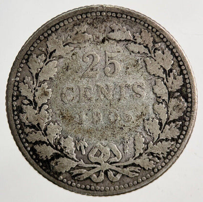 1905 Netherlands 25 Cents Silver Coin | Fair Grade
