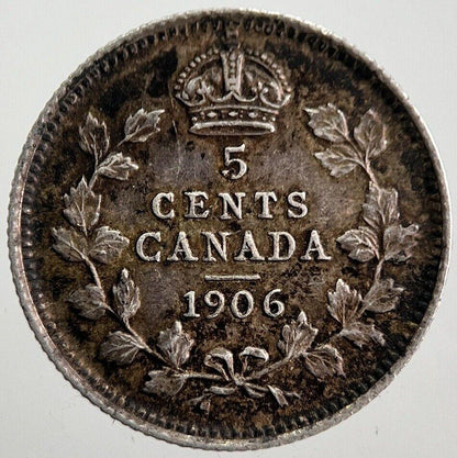 1906 Canada 5 Cents Silver Coin | Very High Grade | a7809