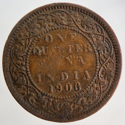 1906 India 1/4 Quarter Anna Coin | Collectable Grade