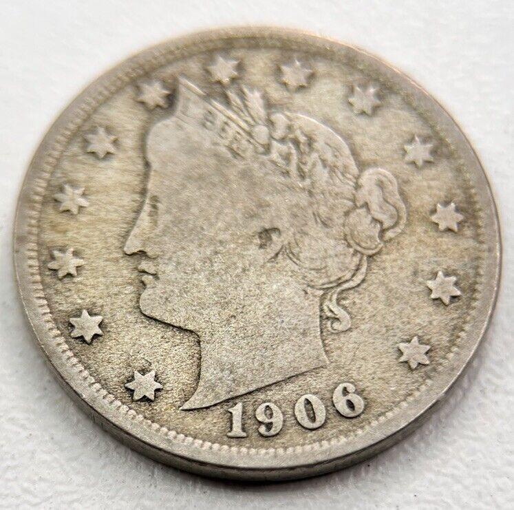 1906 US USA Barber V Cents Nickel Coin | Fine Collectable Grade | a1745