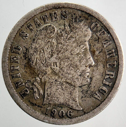 1906 US USA Barber One 1 Dime Silver Coin | Collectable Grade | a1754