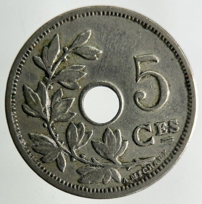 1907 Belgium 5 Centimes Coin | Fine Collectable Grade