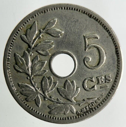 1907 Belgium 5 Centimes Coin | Fine Collectable Grade