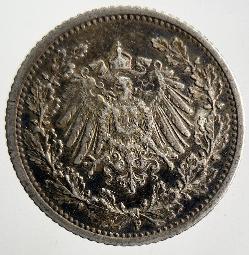 1906 Germany 1/2 Mark Silver Coin | Fine Collectable Grade | a4682