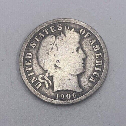 1906 US USA Barber One 1 Dime | American Silver Coin | Collectable Grade | a212