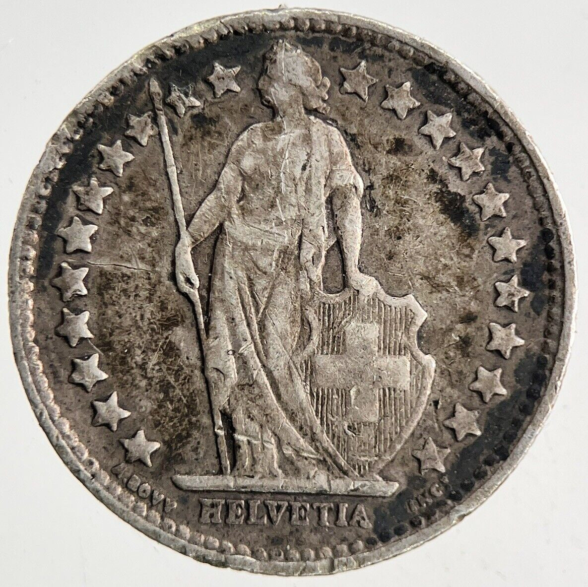 1906 Switzerland Swiss 1/2 Half Franc Silver Coin | Fine Collectable Grade