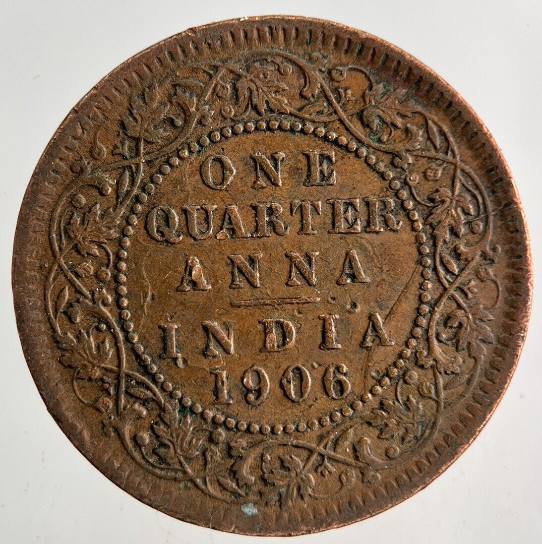 1906 India 1/4 Quarter Anna Coin | Fine Collectable Grade