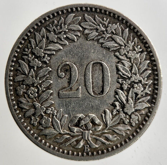 1906 Switzerland Swiss 20 Rappen Coin | Fine Collectable Grade