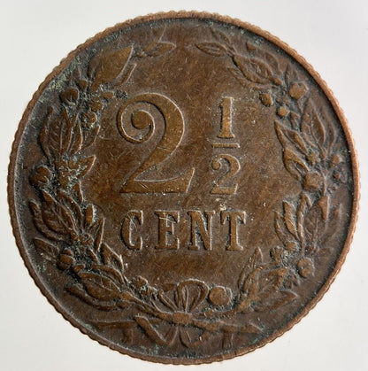 1906 Netherlands 2 1/2 Cent Coin | Fine Collectable Grade