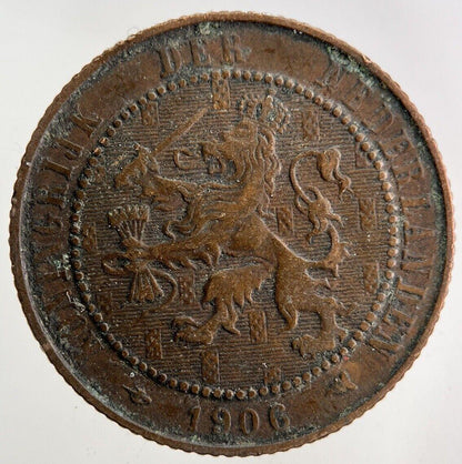 1906 Netherlands 2 1/2 Cent Coin | Fine Collectable Grade