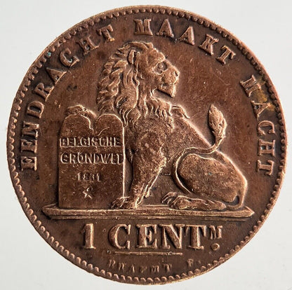1907 Belgium 1 Cent Centime Coin | Very High Grade