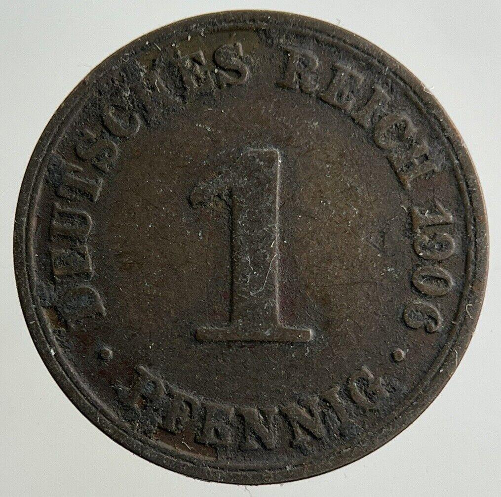 1906 Germany 1 Pfennig Coin | Fine Collectable Grade