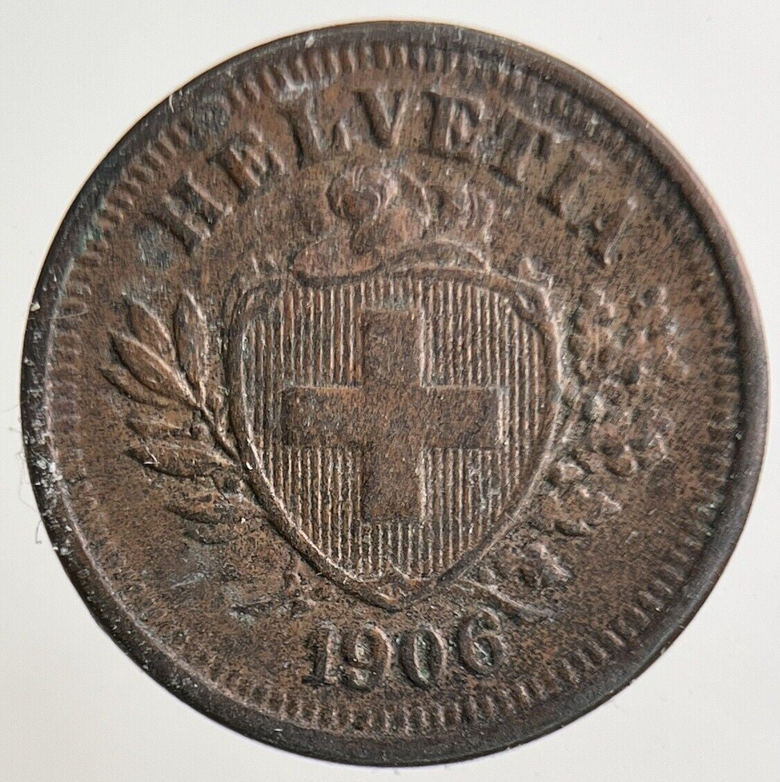 1906 Switzerland Swiss 1 Rappen Coin | Fine Collectable Grade