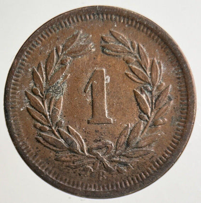 1906 Switzerland Swiss 1 Rappen Coin | Fine Collectable Grade