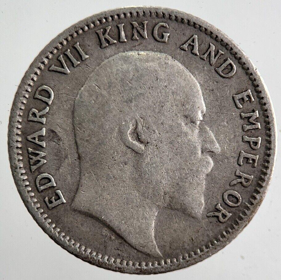 1906 India 1/4 Quarter Rupee Silver Coin | Fine Collectable Grade
