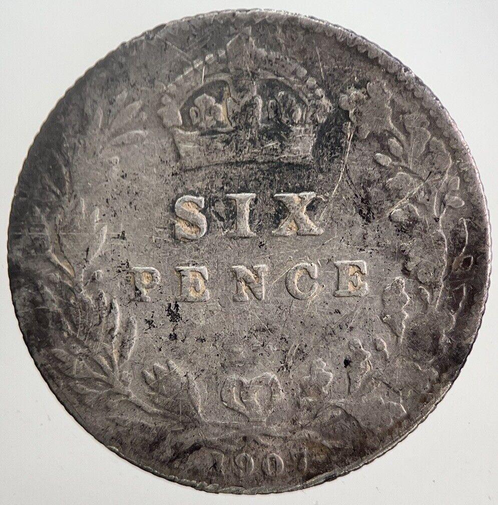 1907 Edward VII Sixpence Silver Coin | Collectable Grade | a5856
