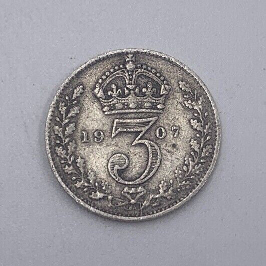 1907 Edward VII Threepence | British Silver Coin | Collectable Grade | a077