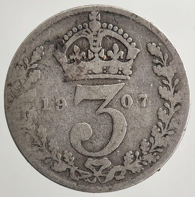 1907 Edward VII Threepence Silver Coin | Collectable Grade | a5577